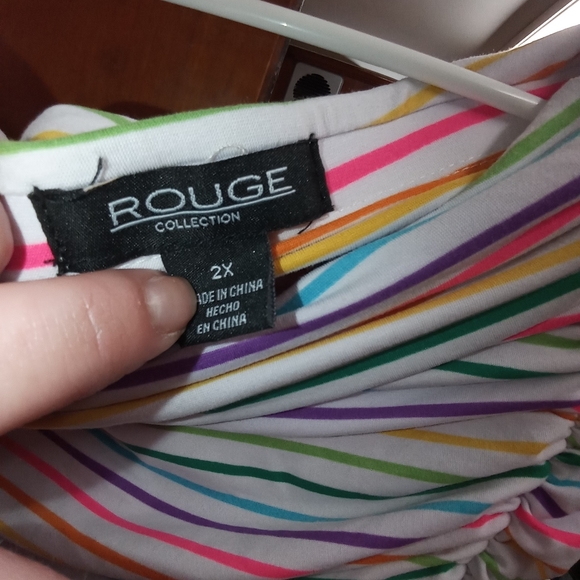 Strapless rainbow striped romper plus - Picture 4 of 4